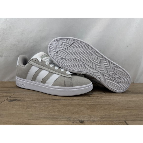 Adidas Grand Court Alpha II Grey White Suede Mens Sneakers JH7234 Size 11.5 - Picture 5 of 9